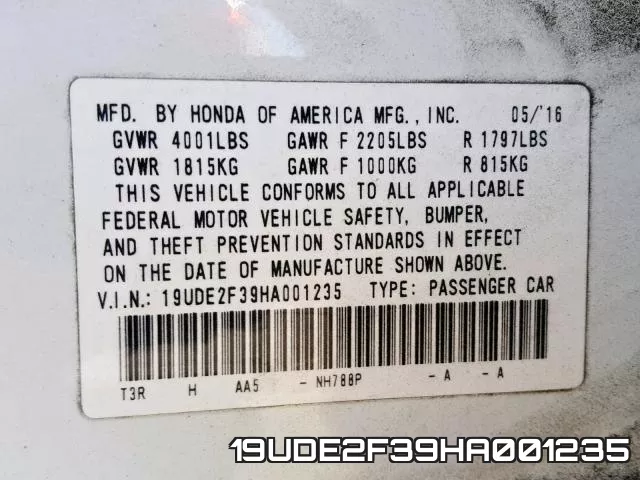 19UDE2F39HA001235 фото 2