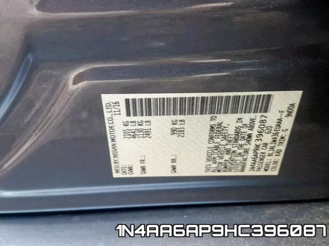 1N4AA6AP9HC396087 фото 2