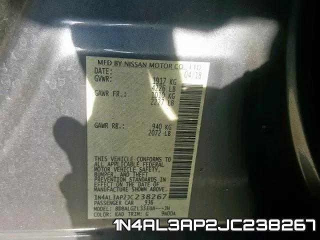 1N4AL3AP2JC238267 фото 2