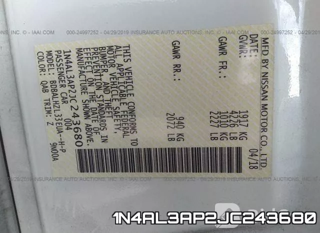 1N4AL3AP2JC243680 фото 10