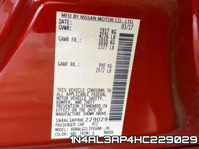 1N4AL3AP4HC229029 фото 2