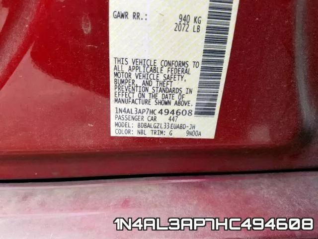 1N4AL3AP7HC494608 фото 2