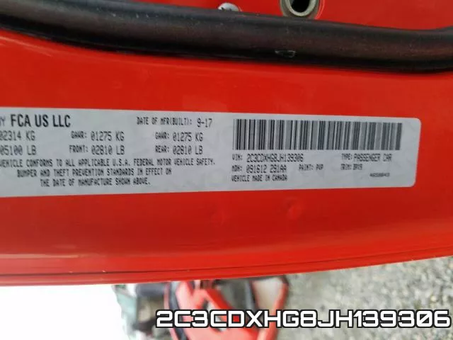 2C3CDXHG8JH139306 фото 2
