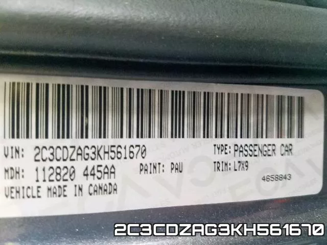 2C3CDZAG3KH561670 фото 2