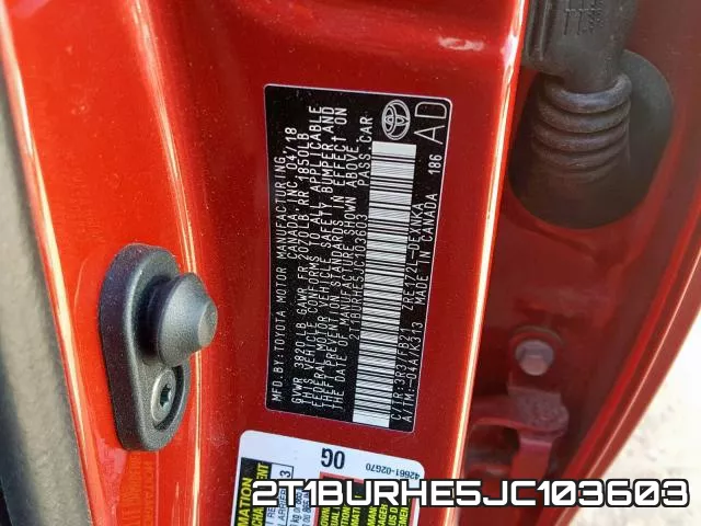 2T1BURHE5JC103603 фото 2