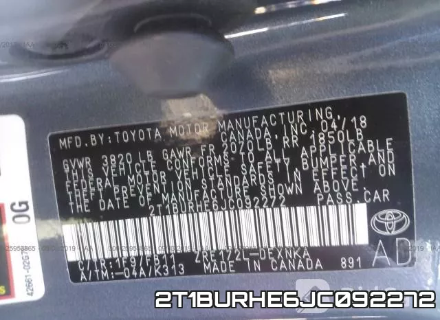 2T1BURHE6JC092272 фото 10