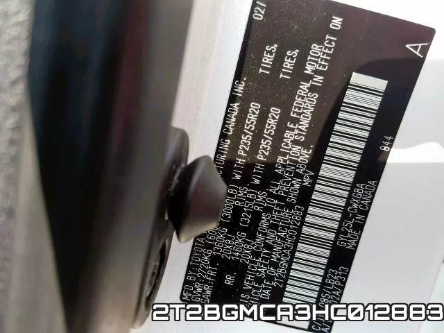2T2BGMCA3HC012883 фото 2