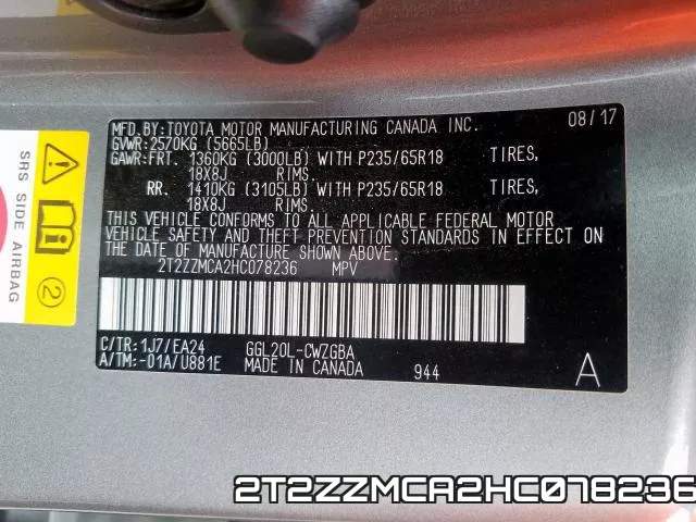 2T2ZZMCA2HC078236 фото 2