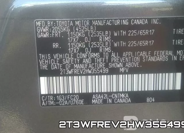 2T3WFREV2HW355499 фото 10