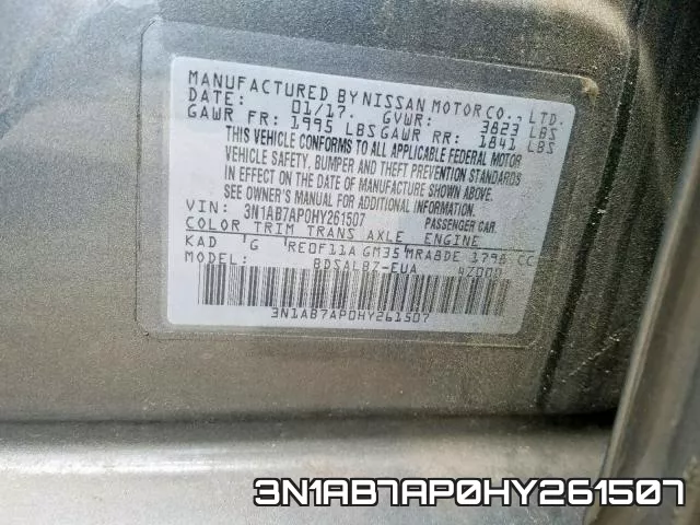 3N1AB7AP0HY261507 фото 2