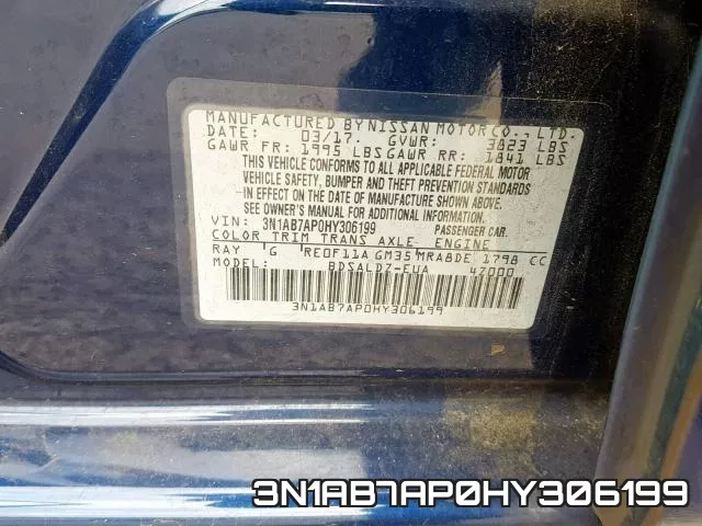 3N1AB7AP0HY306199 фото 2