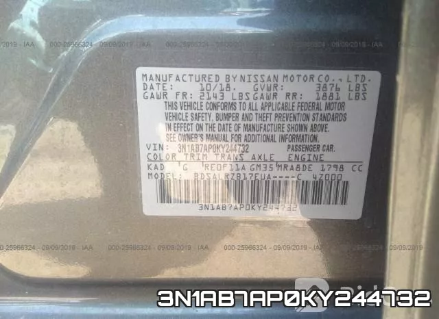 3N1AB7AP0KY244732 фото 10
