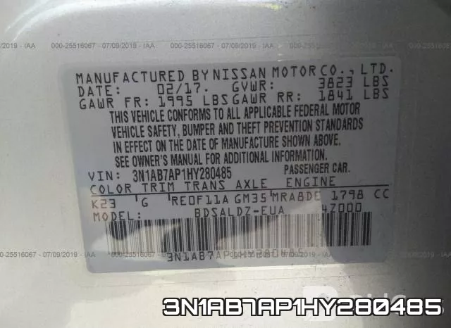 3N1AB7AP1HY280485 фото 10