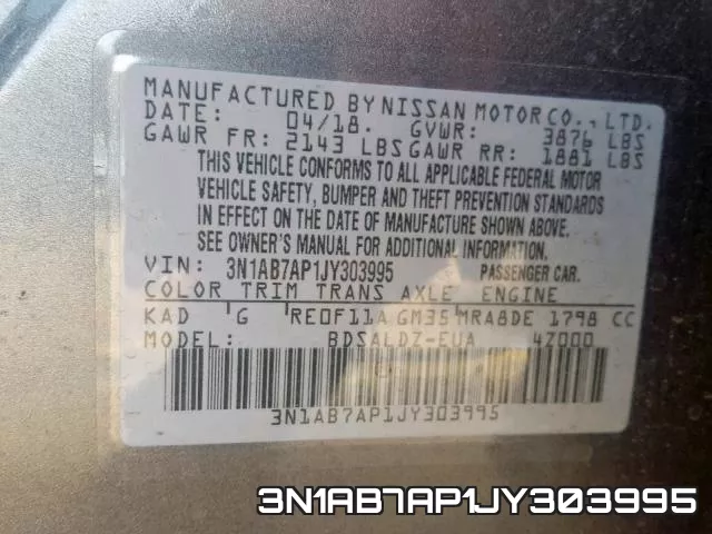 3N1AB7AP1JY303995 фото 2