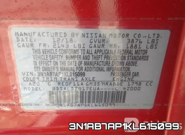3N1AB7AP1KL615099 фото 10