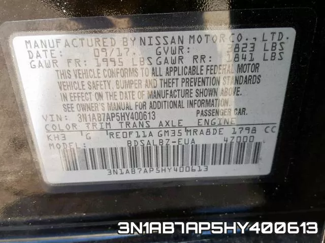 3N1AB7AP5HY400613 фото 2