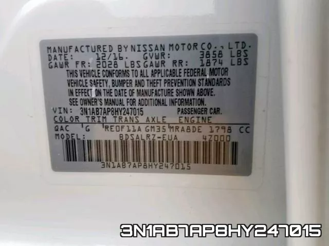 3N1AB7AP8HY247015 фото 2