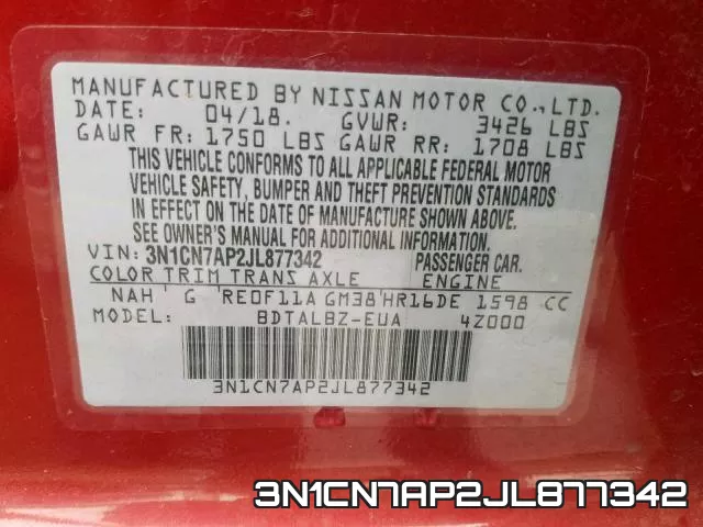 3N1CN7AP2JL877342 фото 2