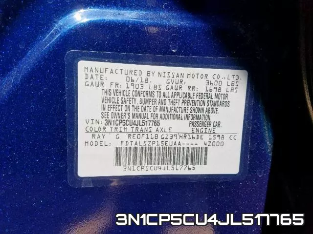 3N1CP5CU4JL517765 фото 2