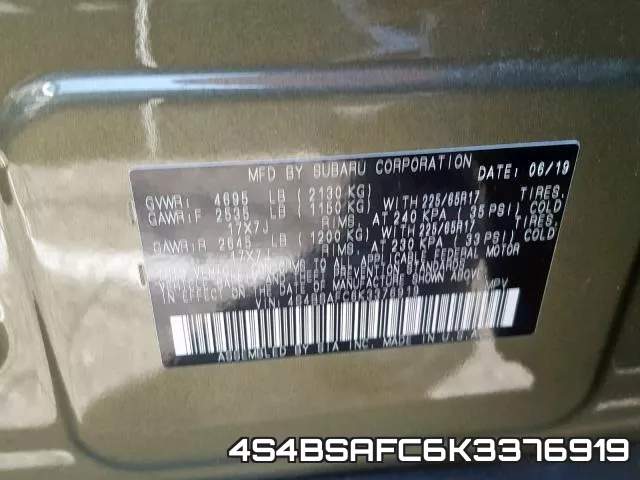 4S4BSAFC6K3376919 фото 2