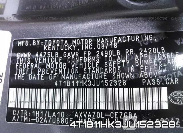 4T1B11HK3JU152328 фото 10