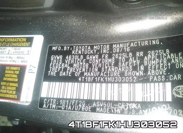 4T1BF1FK1HU303052 фото 10