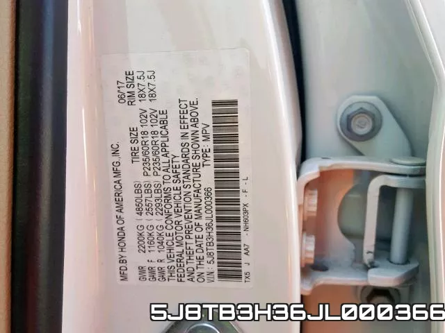 5J8TB3H36JL000366 фото 2