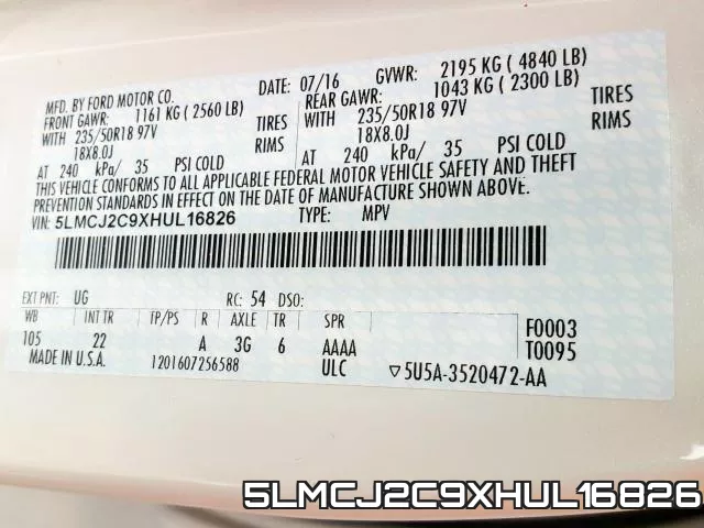 5LMCJ2C9XHUL16826 фото 2