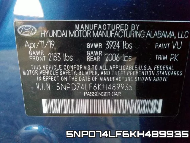 5NPD74LF6KH489935 фото 2