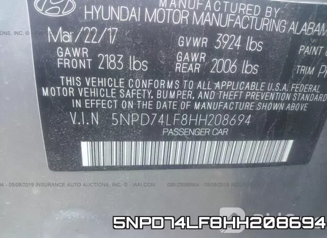 5NPD74LF8HH208694 фото 10