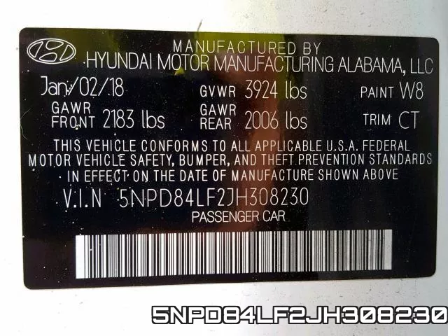 5NPD84LF2JH308230 фото 2