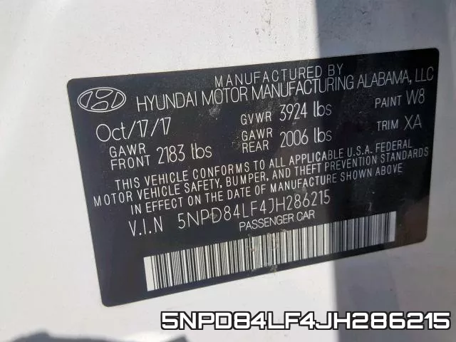5NPD84LF4JH286215 фото 2