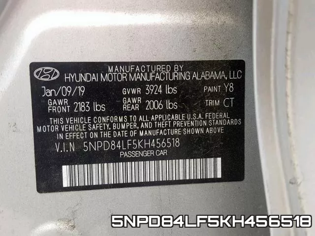 5NPD84LF5KH456518 фото 2