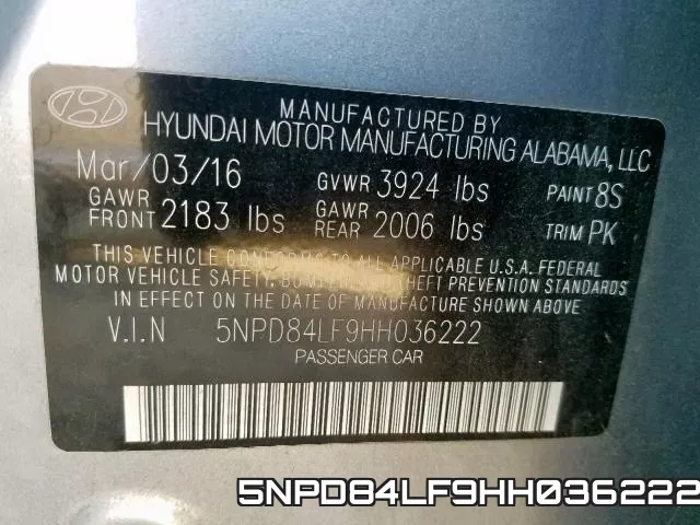 5NPD84LF9HH036222 фото 2