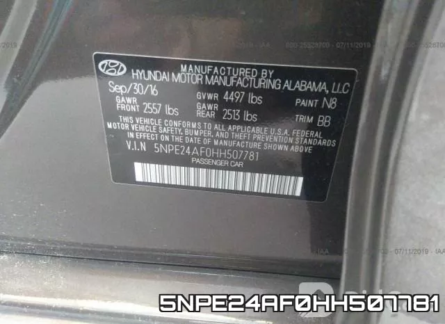 5NPE24AF0HH507781 фото 10