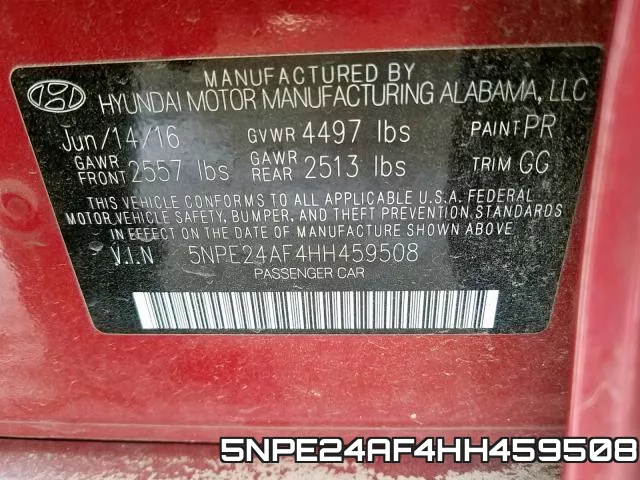 5NPE24AF4HH459508 фото 2