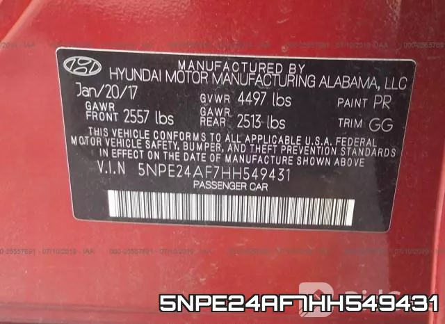 5NPE24AF7HH549431 фото 9