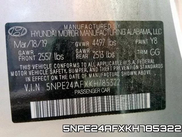 5NPE24AFXKH785322 фото 2