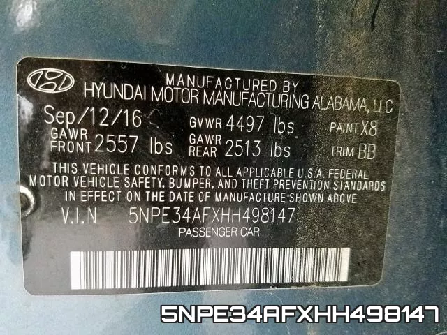 5NPE34AFXHH498147 фото 2