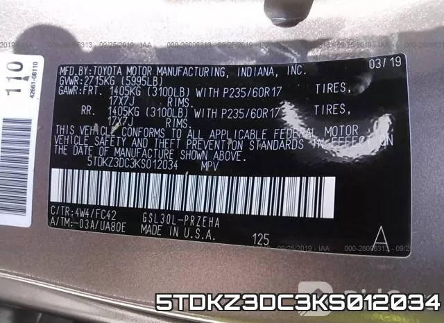 5TDKZ3DC3KS012034 фото 10