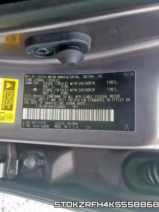 5TDKZRFH4KS558868 фото 2