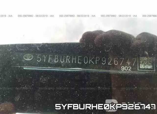5YFBURHE0KP926747 фото 10
