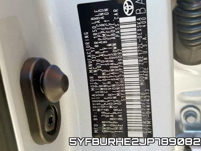 5YFBURHE2JP789082 фото 2