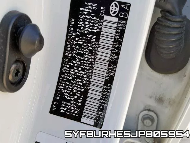 5YFBURHE5JP805954 фото 2