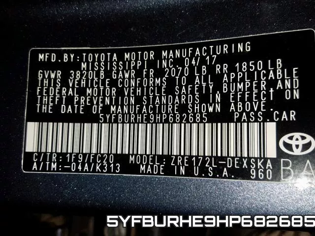 5YFBURHE9HP682685 фото 2