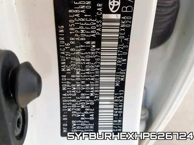 5YFBURHEXHP626724 фото 2