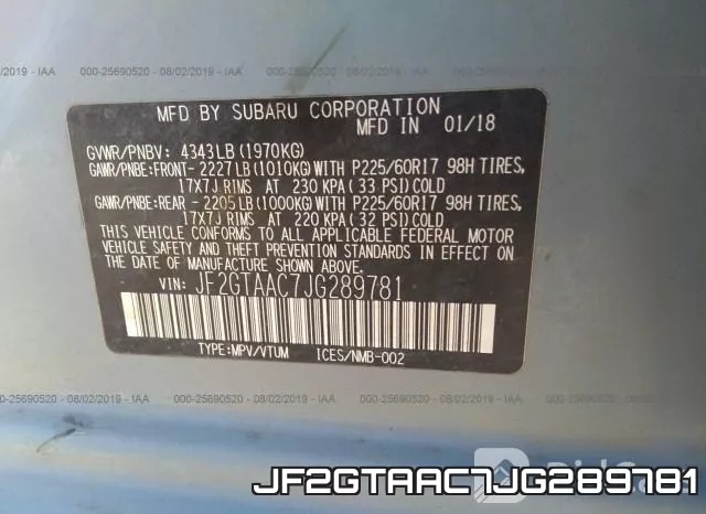 JF2GTAAC7JG289781 фото 10
