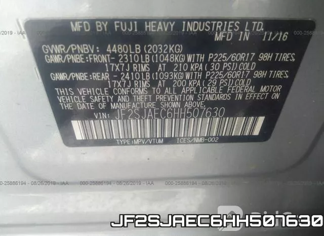 JF2SJAEC6HH507630 фото 10