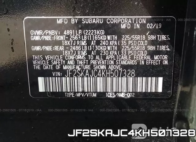JF2SKAJC4KH507328 фото 10