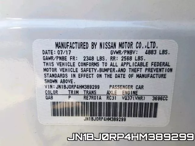 JN1BJ0RP4HM389299 фото 2